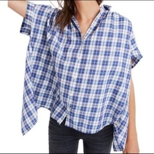 Madewell Small Open Back Short Sleeve Button Down